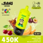 Bang Leader 450.000 Züge – Cola Ice, Energy Drink, Cherry Ice, Melone, Passionsfrucht – Geschmackskombination