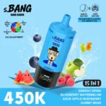 Bang Leader 450.000 Züge – Energy-Drink-Geschmack: Heidelbeere, Wassermelone, saurer Apfel, Himbeere, Gummibärchen