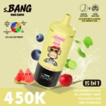 Bang Leader 450.000 Züge – Geschmacks-Kombination: Wassermelone-Eis, Blaubeere-Minze, Fuji-Apfel-Eis, Limette-Romance