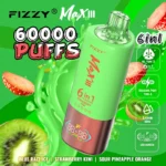 Fizzy Max 60K Blue Razz Ice Strawberry Kiwi Sour Pineapple Orange Flavor Combo