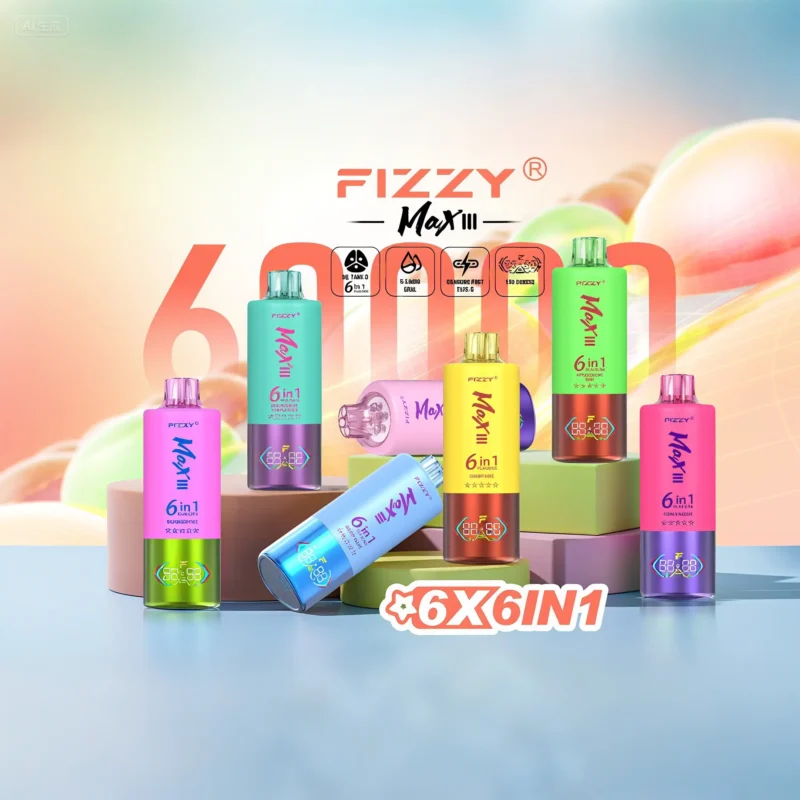 Fizzy Max 60.000 Züge Einweg-E-Zigarette – Hauptbild – 60.000 Züge, verschiedene Geschmacksrichtungen, wiederaufladbare E-Zigarette