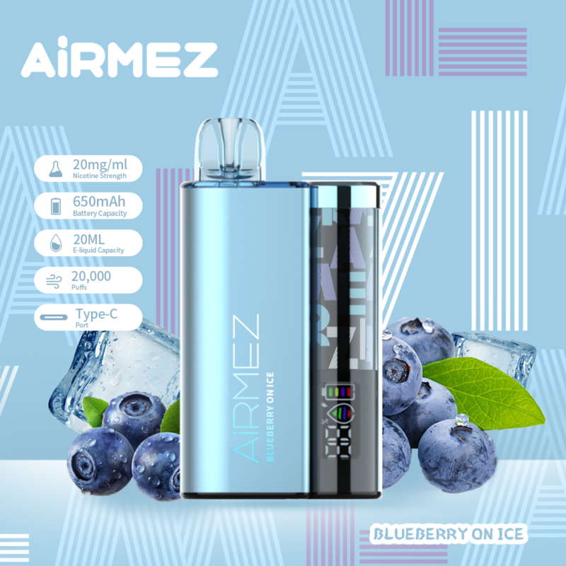 Airmez B20 20.000 Züge, Geschmack „Blueberry On Ice“ – Einweg-E-Zigarette von 100vaping