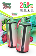 Bang King 250.000 Züge, 4-in-1-Geschmacksmischung: Erdbeere, Mango, Blue Razz, Limonade, Vanilleeis, Sour, Triple Berry – 100vaping