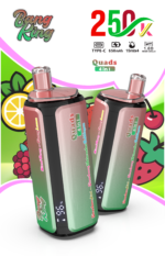 Bang King 250.000 Züge 4-in-1-Geschmacksmischung: Erdbeere, Wassermelone, Kirsche, Cola, saftiger Pfirsich, Eis, Grapefruit, Erfrischung – 100vaping