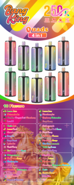 Bang King 250.000 Züge 4-in-1-Geschmacksauswahl Einweg-E-Zigarette – 100vaping