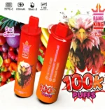 Bang King Triple 100.000 Züge Einweg-E-Zigarette mit Aromen von tropischen Früchten, Erdbeere, Wassermelone, Zitrone und Pfirsich – 100vaping