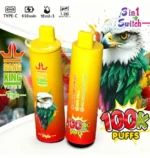 Bang King Triple 100.000 Züge Einweg-E-Zigarette mit Wassermelonen-, Red Bull-, Erdbeer- und Kiwi-Geschmack – 100vaping