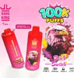Bang King Triple 100.000 Züge Wassermelone-Erdbeer-Eis-Triple-Melonen-Geschmack Einweg-E-Zigarette – 100vaping