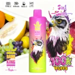 Bang King Triple 100.000 Züge Einweg-E-Zigarette mit den Geschmacksrichtungen Ananas, Kokosnuss, Erdbeere, Banane und Blue Razz – 100vaping