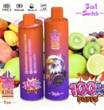 Bang King Triple 100.000 Züge Einweg-E-Zigarette mit Erdbeer-, Vanille-, Cola-, Heidelbeer-, Himbeer-, Zitronen- und Limetten-Aroma – 100vaping