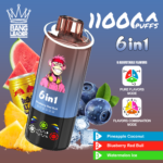 Bang Leader 110.000 Züge 6-in-1-Geschmacksmischung: Ananas, Kokosnuss, Heidelbeere, Red Bull, Wassermelone, Eis – 100vaping