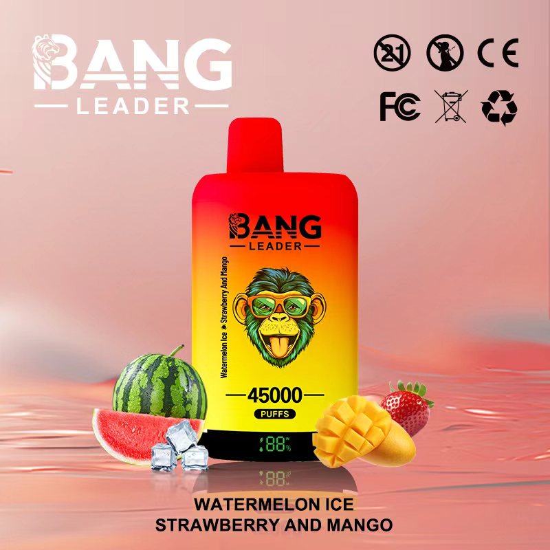 Bang Leader 45.000 Züge Einweg-E-Zigarette mit den Geschmacksrichtungen Wassermelone, Eis, Erdbeere und Mango – 100vaping