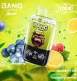 Bang Leader Stoll 120.000 Züge, Geschmacksrichtung Blueberry Ice, Himbeere und Zitrone – 100vaping