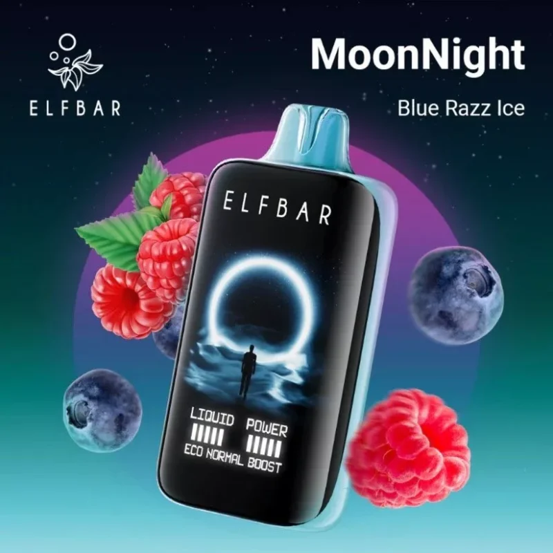 ELF BAR Moonnight 40.000 Züge, Geschmack „Blue Razz Ice“, Einweg-E-Zigarette – 100vaping