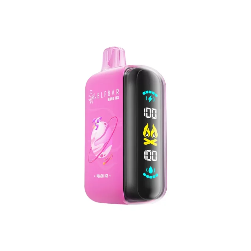 ELF BAR RAYA D3 Einweg-E-Zigarette mit 25.000 Zügen, Geschmack „Peach Ice“ – 100vaping