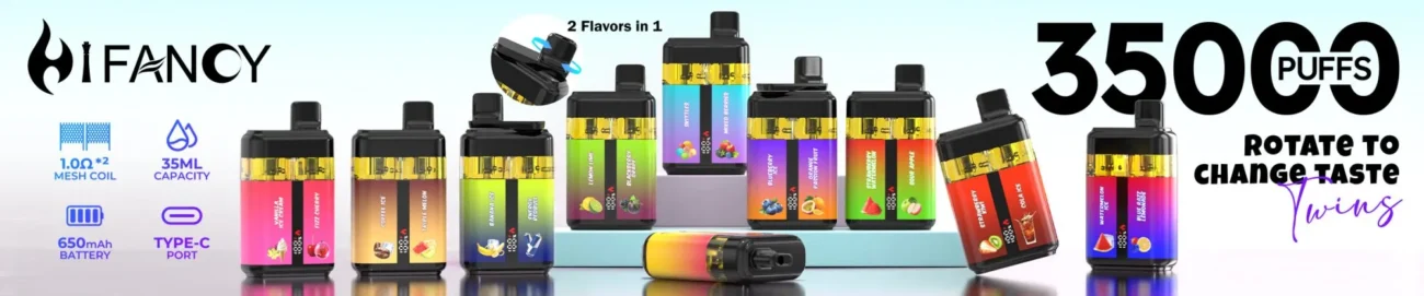HIFANCY TWINS 35.000 Züge – Einweg-E-Zigarette mit Banner – 100vaping