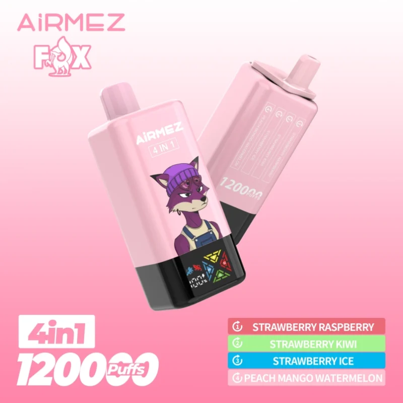 Airmez Fox 120.000 Züge – 4-in-1-Geschmacksrichtungen – Einweg-E-Zigaretten-Gerät – Produktdetails – 100vaping