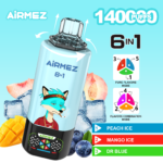 Airmez FOX 6-in-1-Display mit 140.000 Zügen – 100vaping