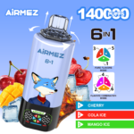 Airmez FOX 6-in-1, 140.000 Züge, Geschmacksrichtung 8 – Love 66, Erdbeere-Kiwi, Pfirsich-Mango