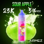 Airmez Tornado 25.000 Züge, Geschmack „Sour Apple“ – Einweg-E-Zigarette von 100vaping