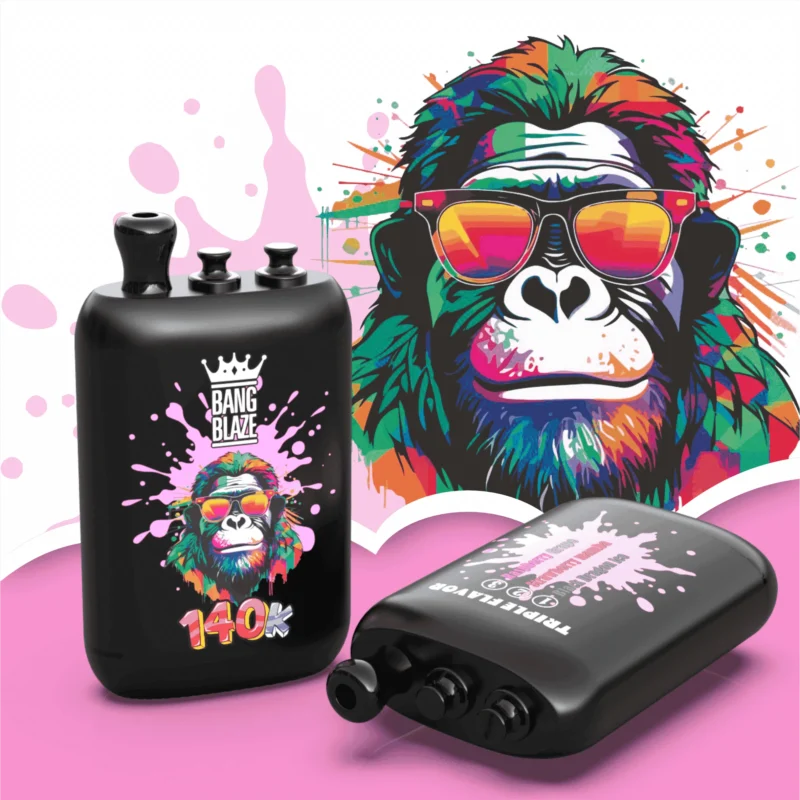 Bang Blaze 140.000 Züge 3-in-1 Einweg-E-Zigarette mit den Geschmacksrichtungen Black Dragon, Ice, Strawberry Mamba, Raspberry und Grape – 100vaping