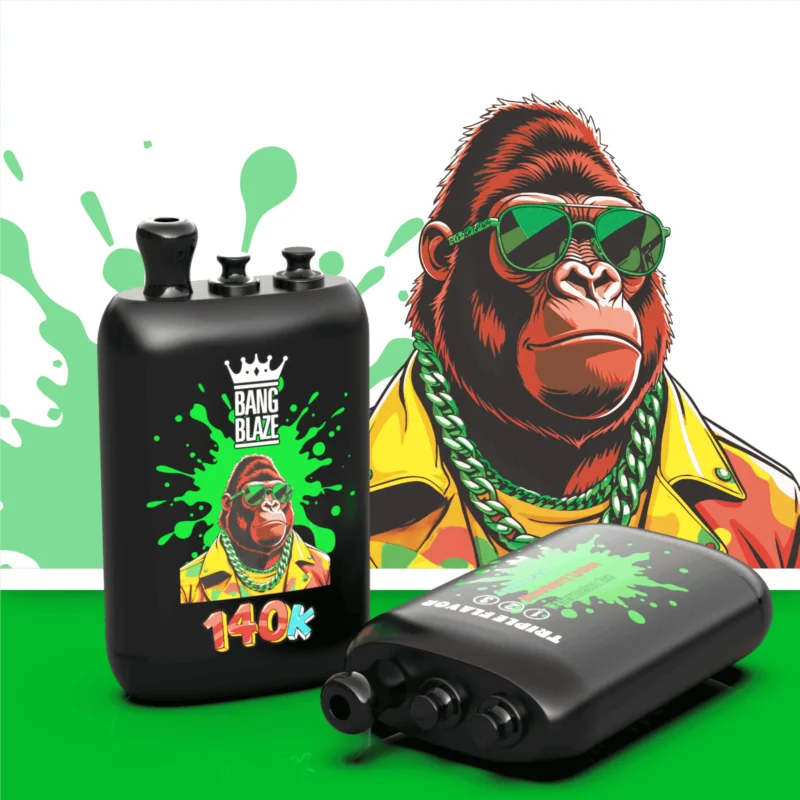 Bang Blaze 140.000 Züge 3-in-1-Einweg-E-Zigarette mit den Geschmacksrichtungen Wassermelone, Eis, Erdbeere, Litschi und Gummibärchen – 100vaping