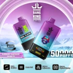 Bang King Einweg-E-Zigarette mit 50.000 Zügen, Geschmack: Blaubeere, Himbeere, Traube und Eis – 100vaping