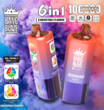 Bang Blaze Einweg-E-Zigarette mit 100.000 Zügen, 6-in-1-Aromen: Traube-Eis, Mango-Pfirsich, Heidelbeere und Wassermelone – 100vaping