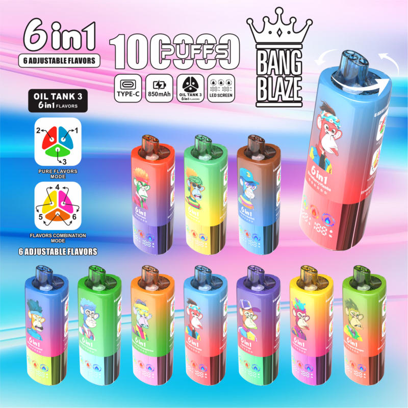 Bang Blaze 100.000 Züge 6-in-1-Einweg-Vape mit drei Tanks – Hauptbild – 100vaping