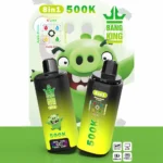 Bang King 500.000 Züge 8-in-1 Einweg-E-Zigarette mit den Geschmacksrichtungen Sprudelnde Zitrone, Limette, Apfel, Mojito, Ananas, Eis-Cola und Eis – 100vaping