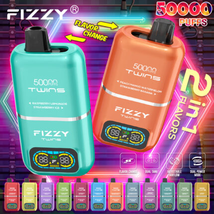 Fizzy Twins 50000 50K Züge, zwei Geschmacksrichtungen, LCD-Display – Hauptbild – 100vaping