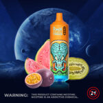 RandM Tornado Einweg-E-Zigarette mit 9.000 Zügen, Geschmack: Kiwi, Passionsfrucht, Guave – 100vaping