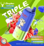 Stagbar Triple Pro 75.000 Züge – Einweg-E-Zigarette mit den Geschmacksrichtungen Himbeere, Wassermelone, Erdbeere, Kiwi, Blue Razz und Ice – 100vaping