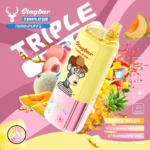 Stagbar Triple Pro 75.000 Züge – Einweg-E-Zigarette mit den Aromen Triple Melone, Pfirsich, Mango, Ananas, Erdbeere und Eis – 100vaping