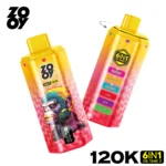 ZOOY 6-in-1 120K Puffs Strawberry Raspberry Mango Peach Blueberry Watermelon Flavor Disposable Vape - 100vaping