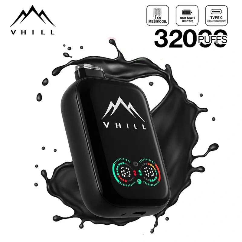 VHILL 32.000 Züge – Einweg-E-Zigarette „Black Dragon Blood“ mit Vollbild-Display